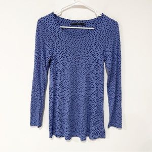 Gudrun Sjoden Abstract Dot Blue/Violet 100% Modal Printed Long Sleeve Top XS